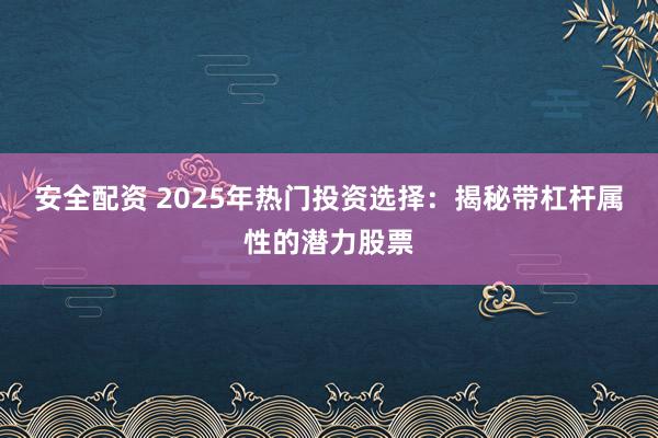 安全配资 2025年热门投资选择：揭秘带杠杆属性的潜力股票