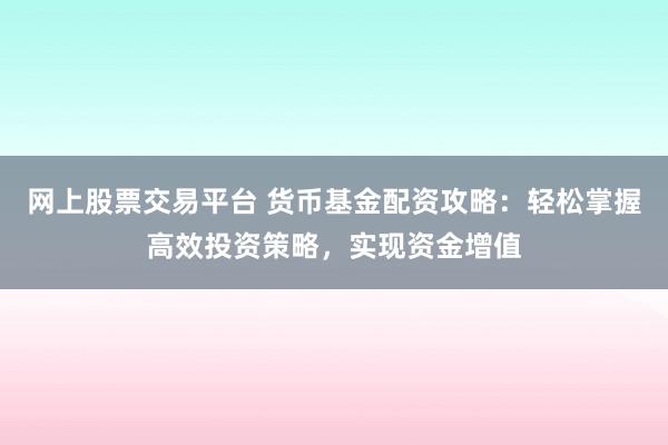 网上股票交易平台 货币基金配资攻略：轻松掌握高效投资策略，实现资金增值